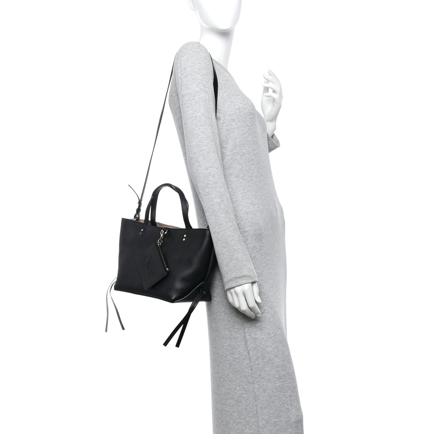Calfskin Small East West Sense Tote Black