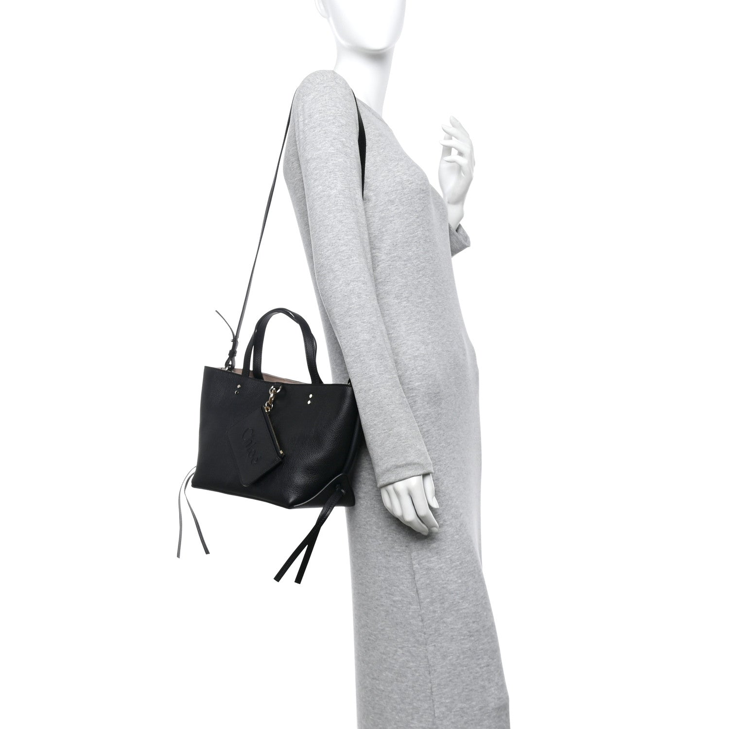 Chloe Calfskin Small East West Sense Tote Black 2 of 11
