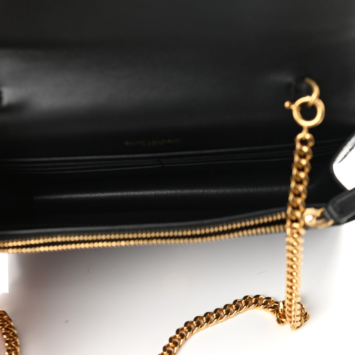 Smooth Calfskin Classic Monogram Kate Tassel Chain Wallet Black