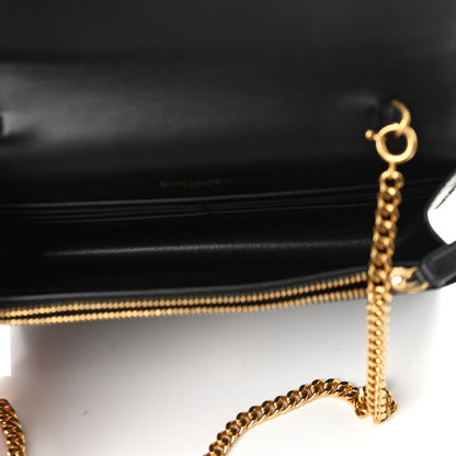 Saint Laurent Smooth Calfskin Classic Monogram Kate Tassel Chain Wallet Black 5 of 10