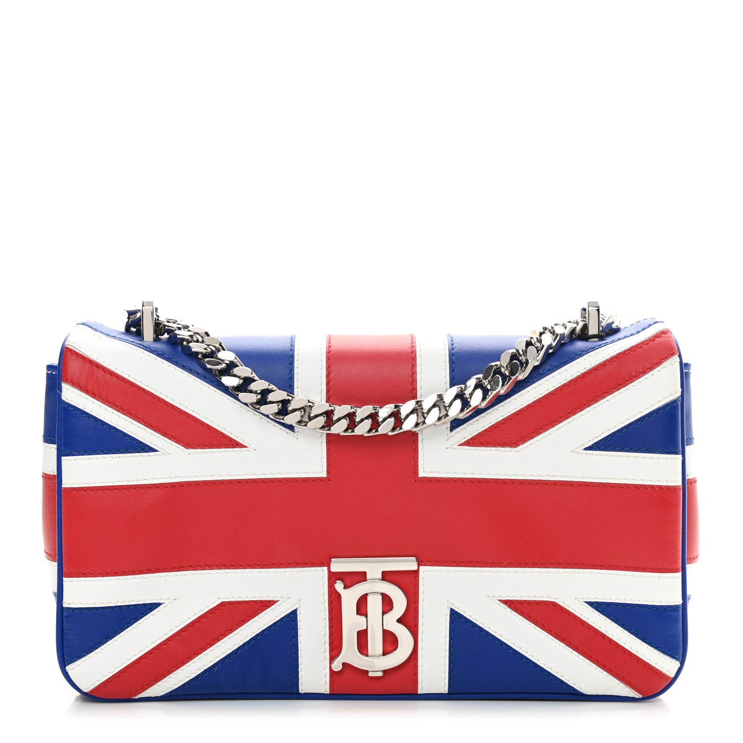 Burberry Lambskin Quilted Small Lola Bag Red Navy White 1 of 10