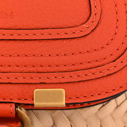 Chloe Raffia Small Grain Calfskin Medium Marcie Basket Orange 13 of 13