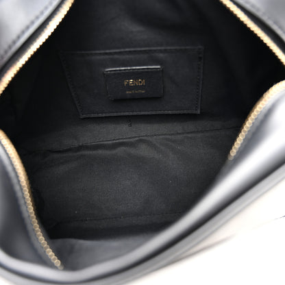 Fendi Glazed Fabric Vitello Century F is Fendi FF 1974 Stamp Patch Camera Case Mogano Panna Black 4 of 9