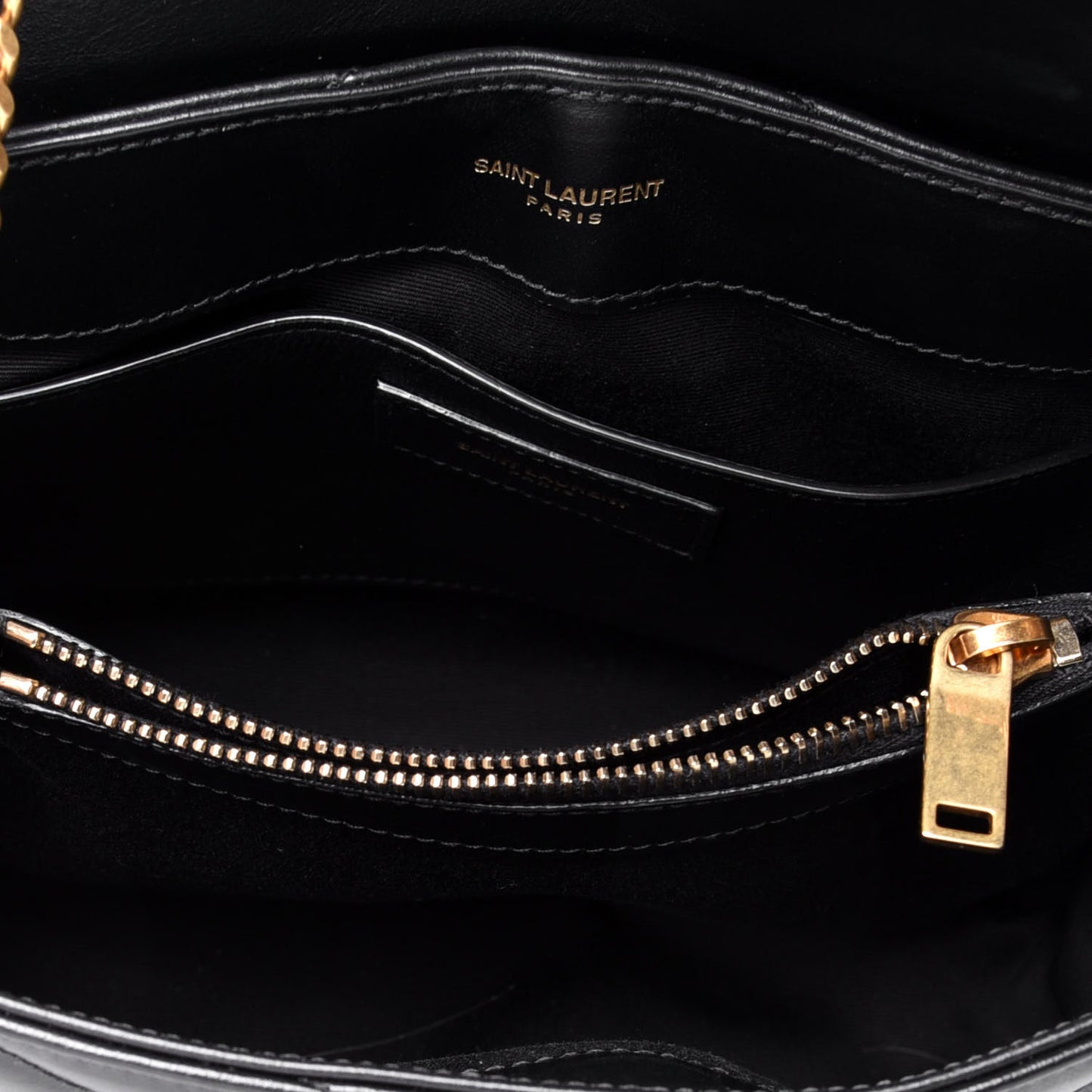 Calfskin Y Quilted Monogram Small Loulou Chain Satchel Black