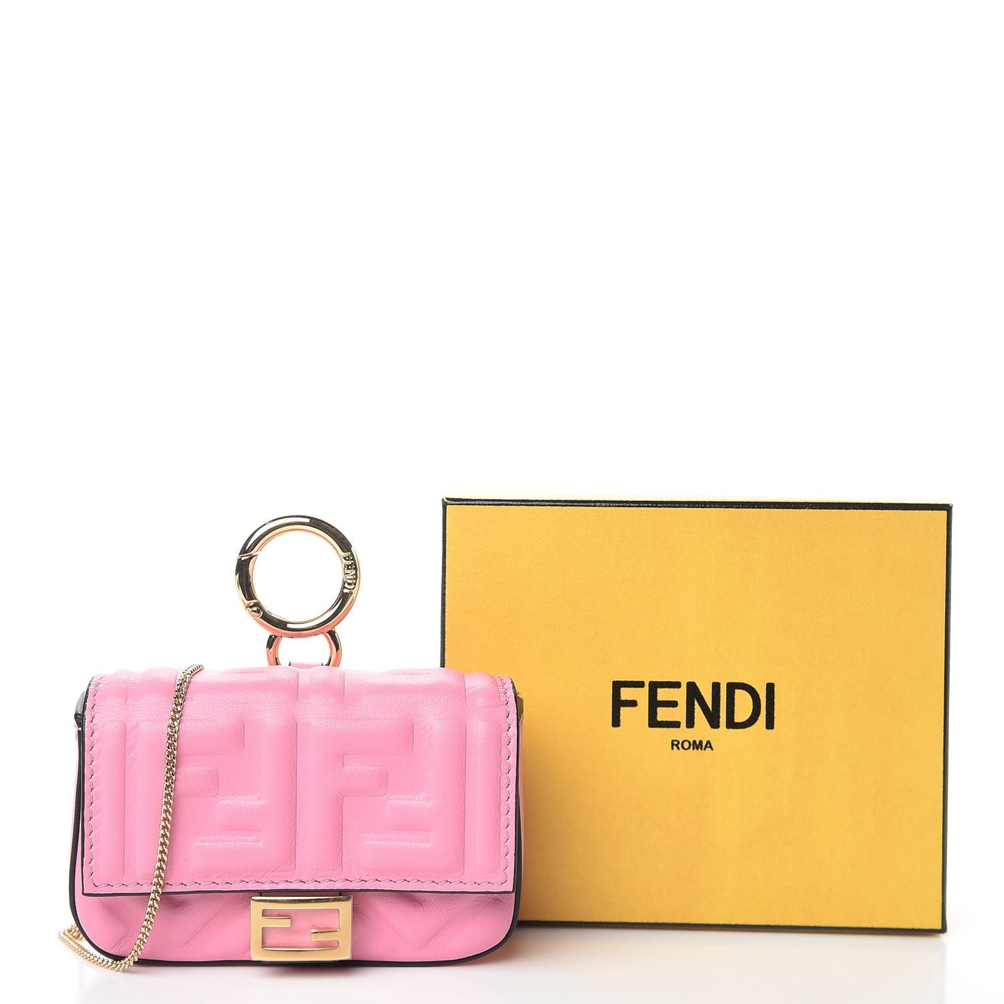 Nappa Matisse FF Embossed Nano Baguette Charm Lollypop