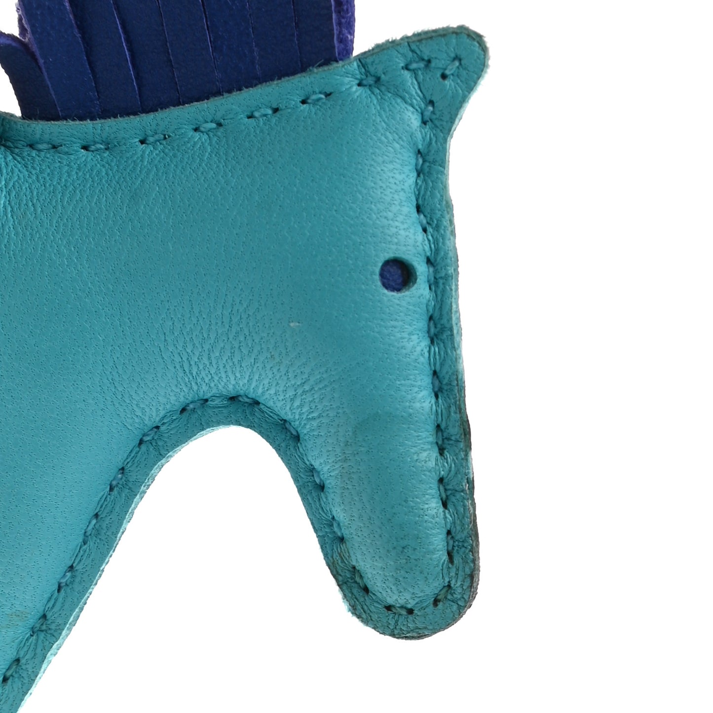 Milo Lambskin Grigri Rodeo Horse Bag Charm PM Bleu Azteque Bleu Electrique Fauve