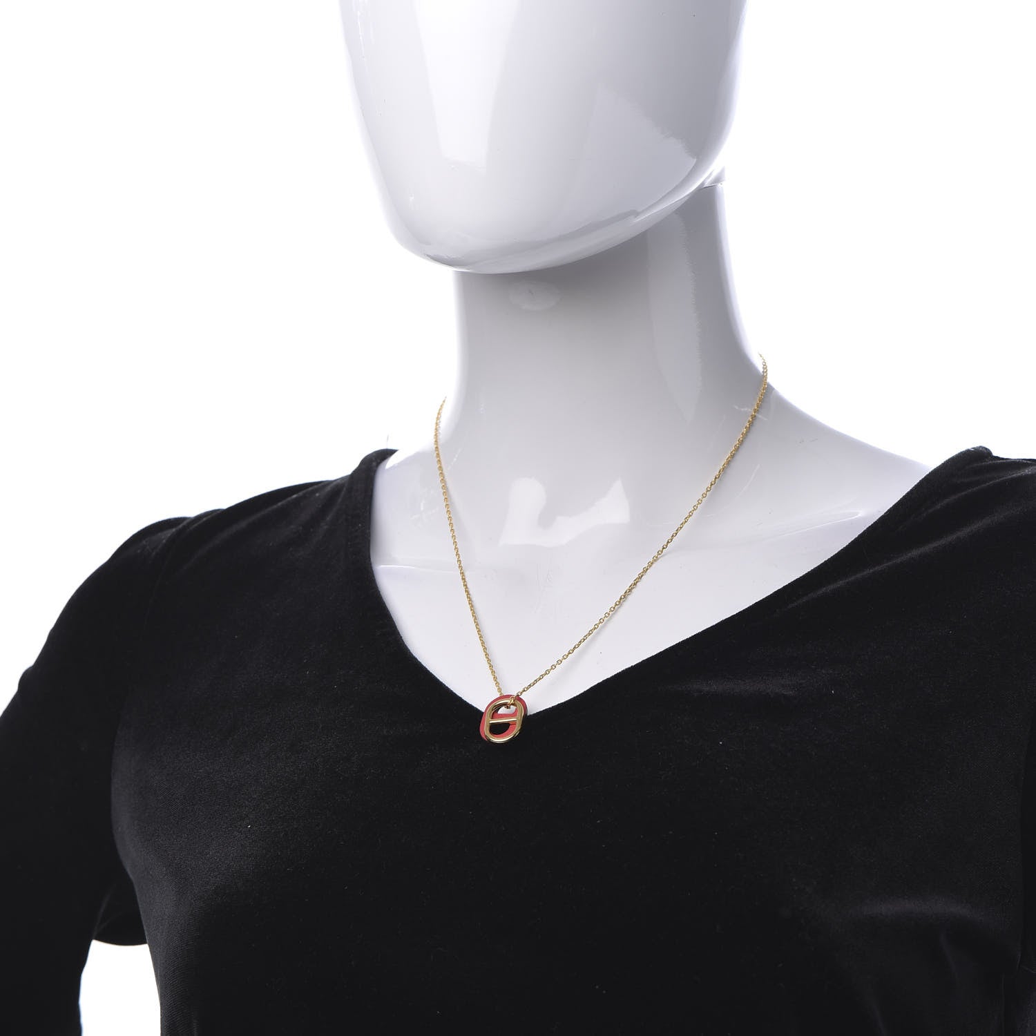 Hermes Swift O'Maillon Pendant Necklace Rose Mexico 2 of 8