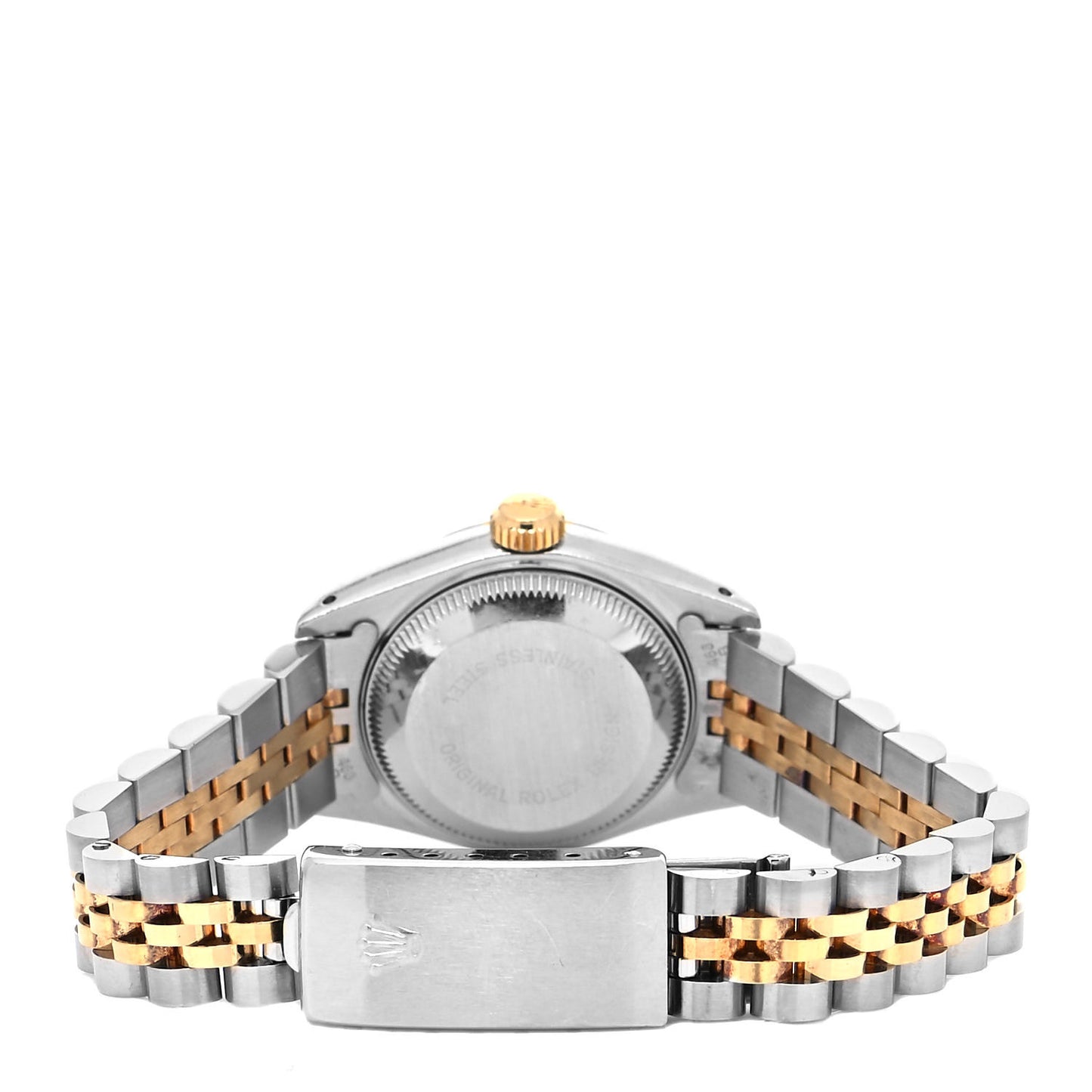 Stainless Steel 18K Yellow Gold Diamond 26mm Oyster Perpetual Datejust Watch Black 69173