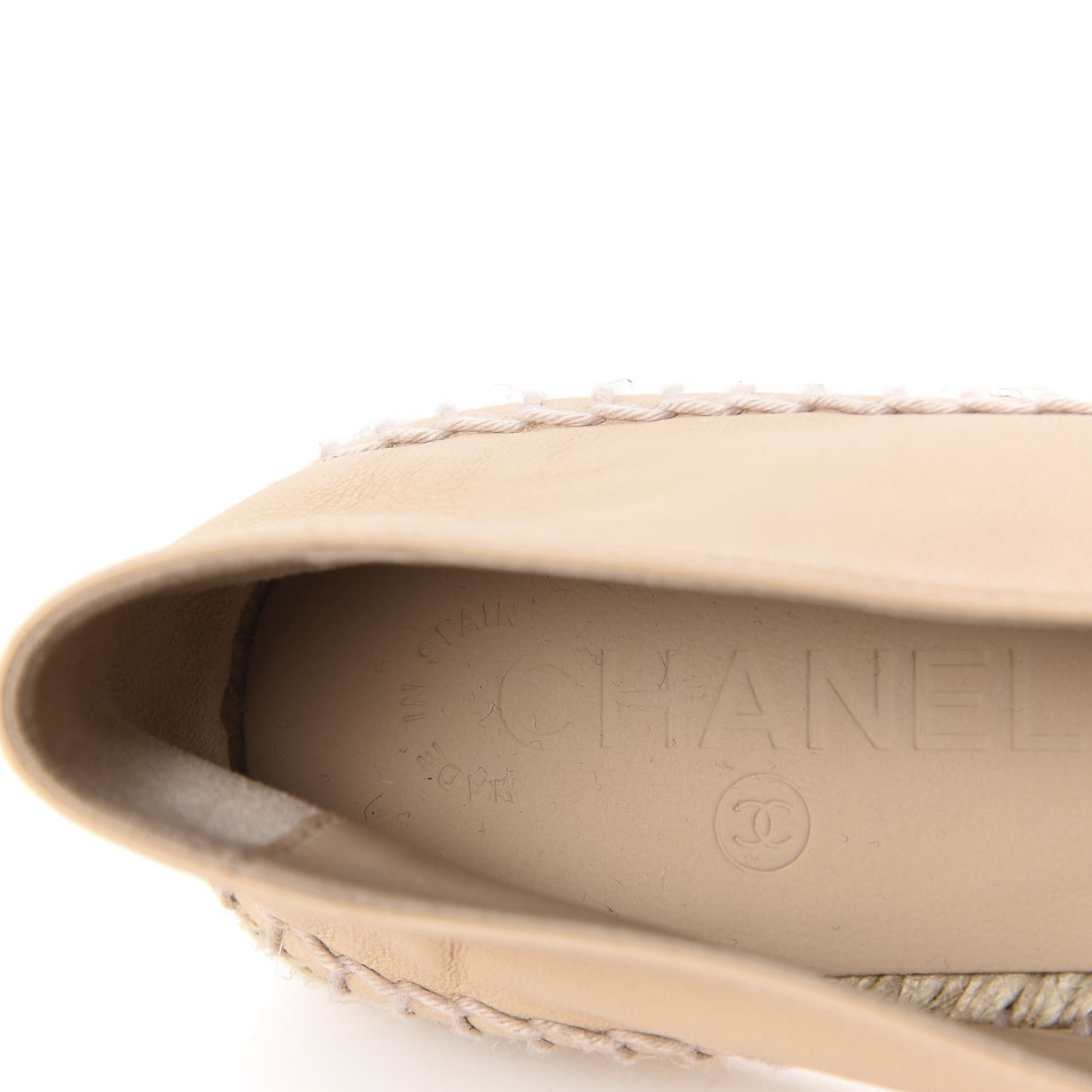 Lambskin CC Espadrilles 37 Beige Black