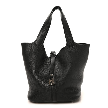 Hermes Taurillon Clemence Picotin Lock 22 MM Black 1 of 10