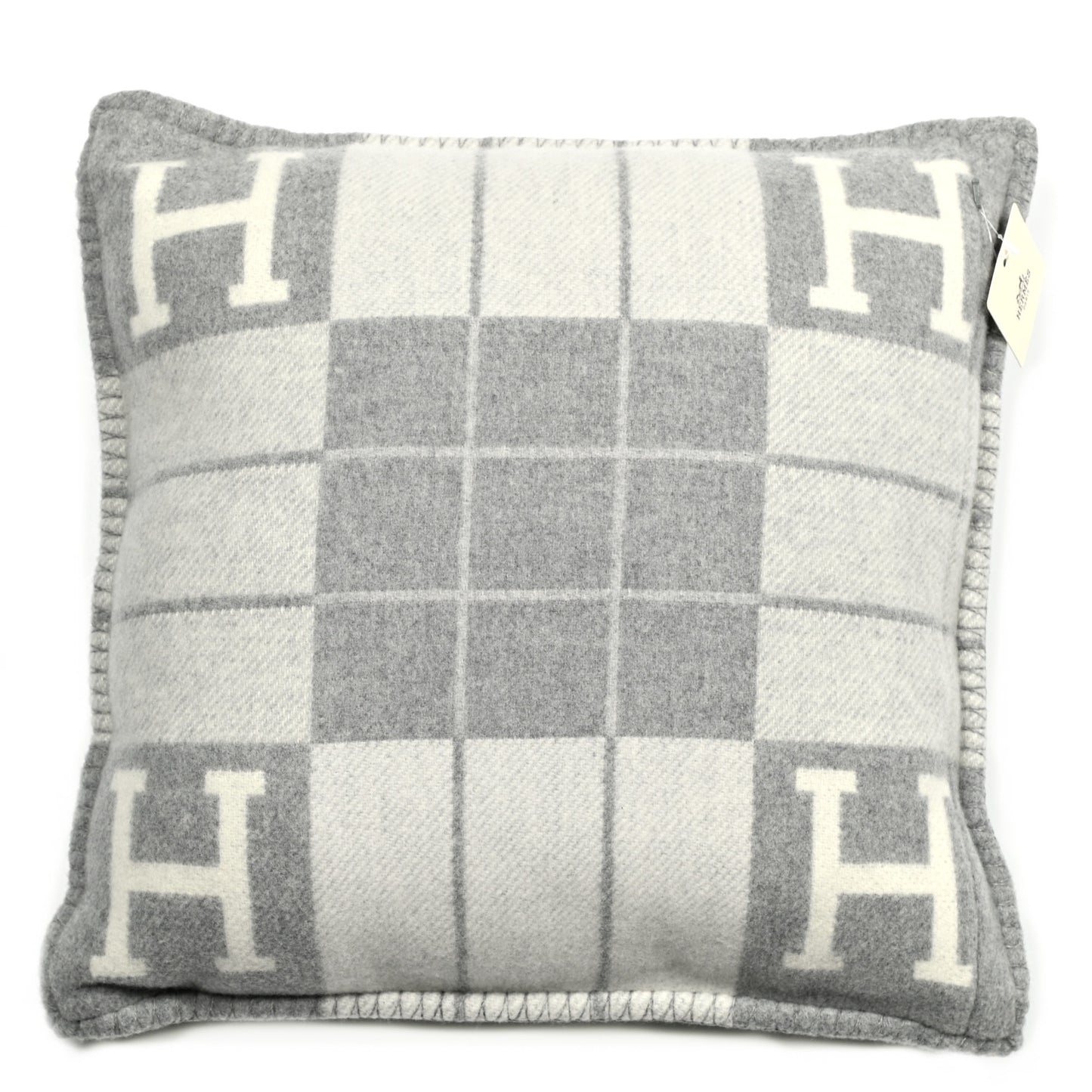 Wool Cashmere Avalon III Pillow PM Ecru Gris Clair