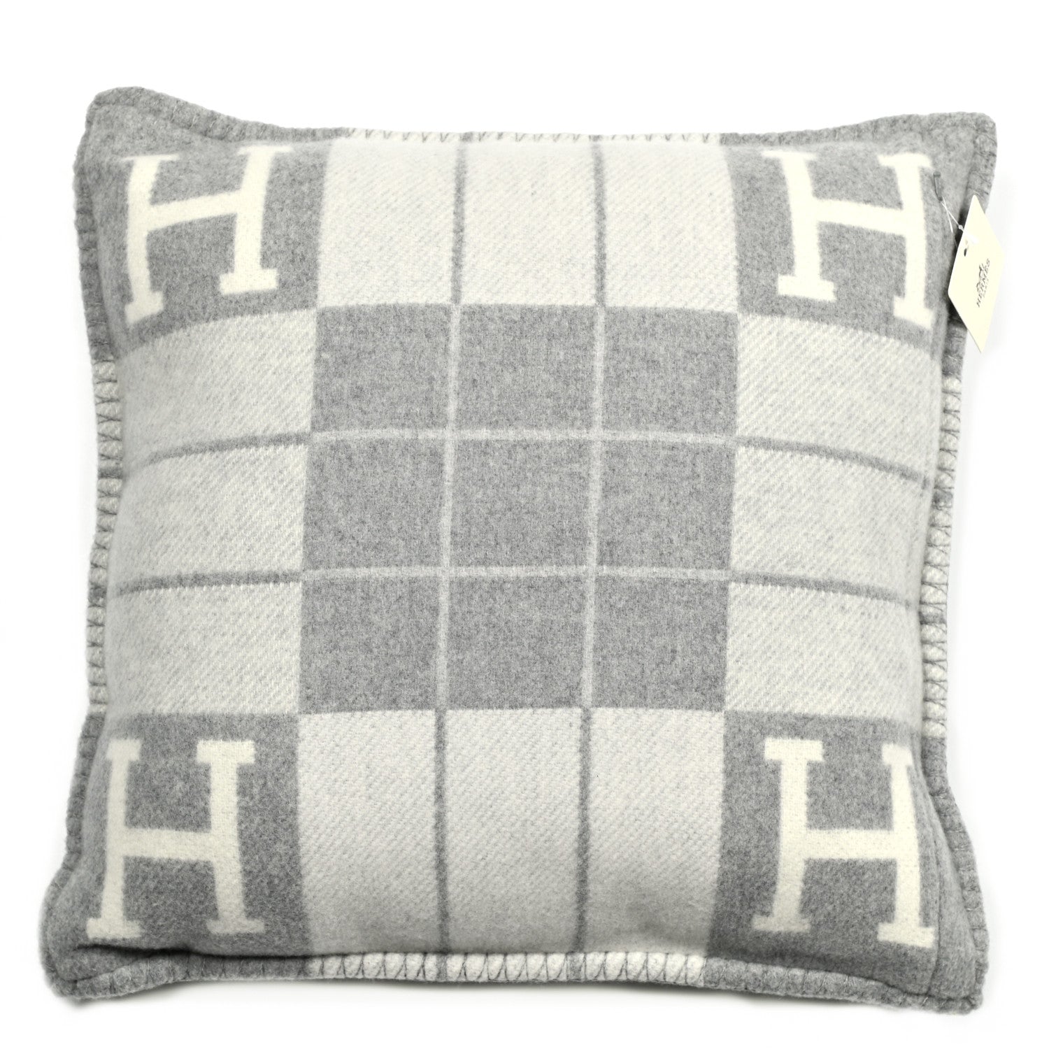 Hermes Wool Cashmere Avalon III Pillow PM Ecru Gris Clair 3 of 8