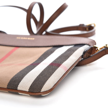 Burberry House Check Derby Peyton Crossbody Clutch Bag Tan 11 of 12