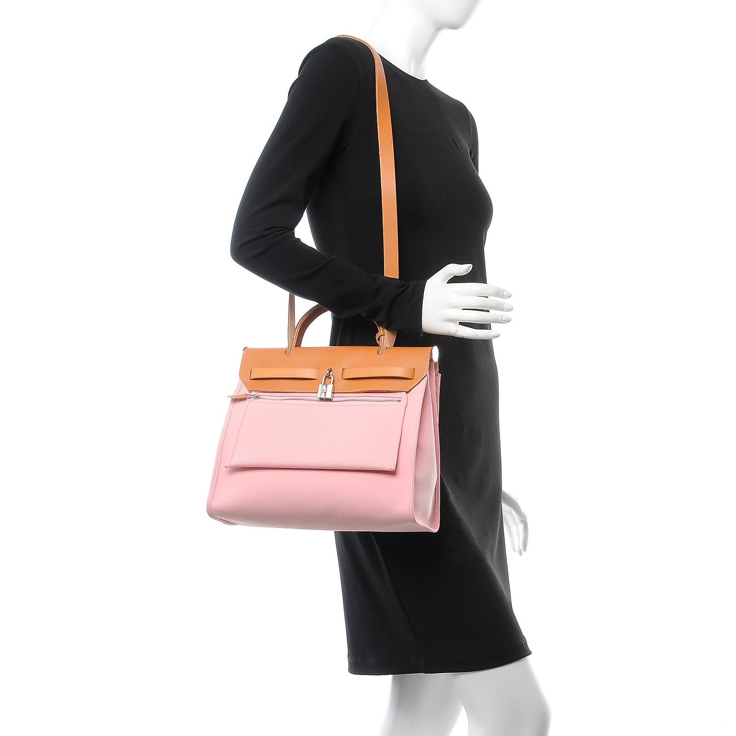 Hermes Vache Hunter Toile Herbag Zip 31 PM Rose Sakura 2 of 11