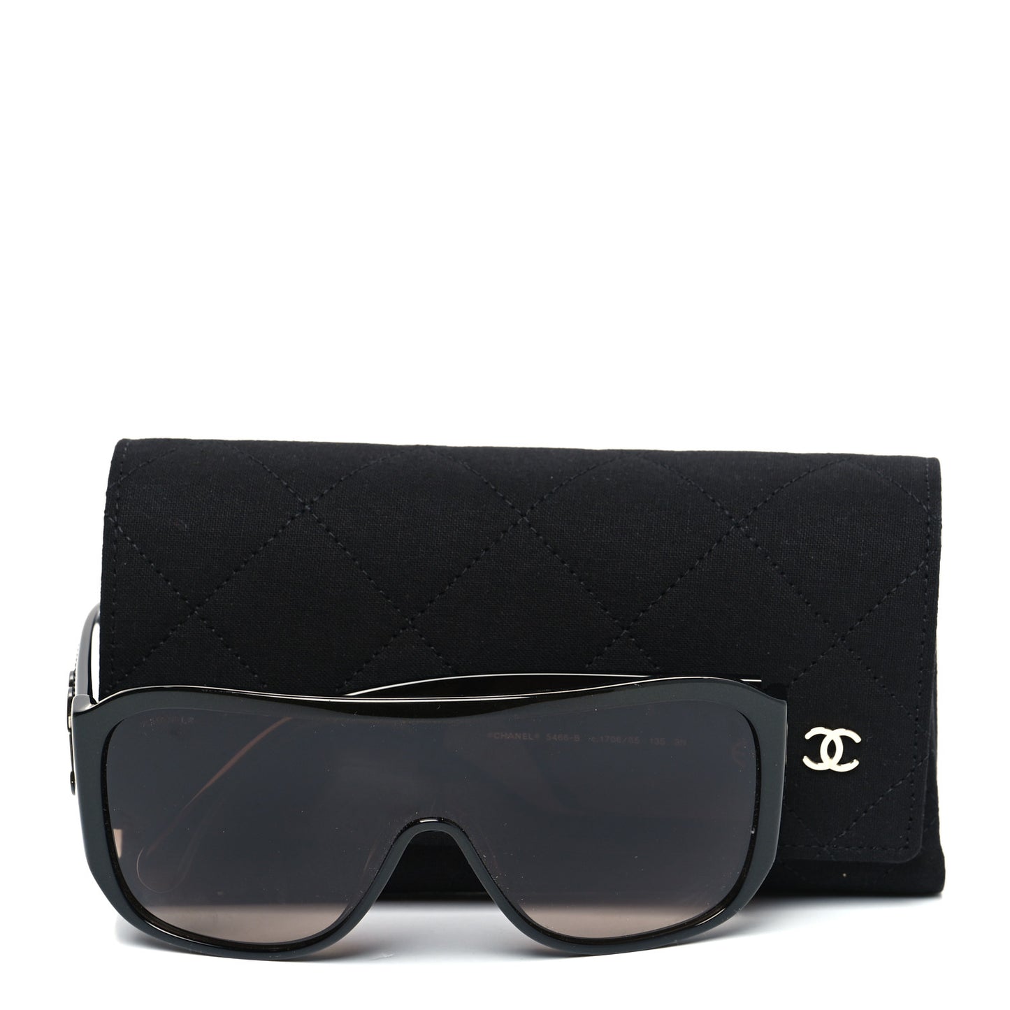 Acetate Crystal CC Shield 5466-B Sunglasses Brown