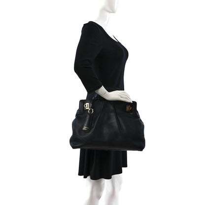 Salvatore Ferragamo Calfskin Wanda Tote Black 2 of 10