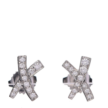 Tiffany Platinum Diamond Paloma Picasso X Kiss Earrings 1 of 4