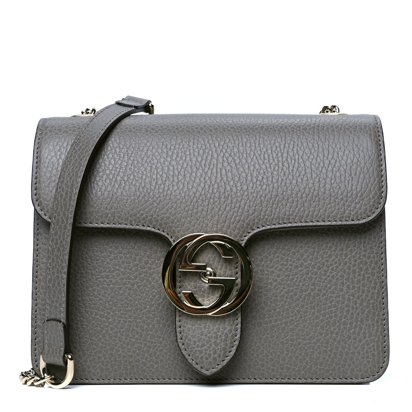 Dollar Calfskin Small Interlocking G Shoulder Bag Loess