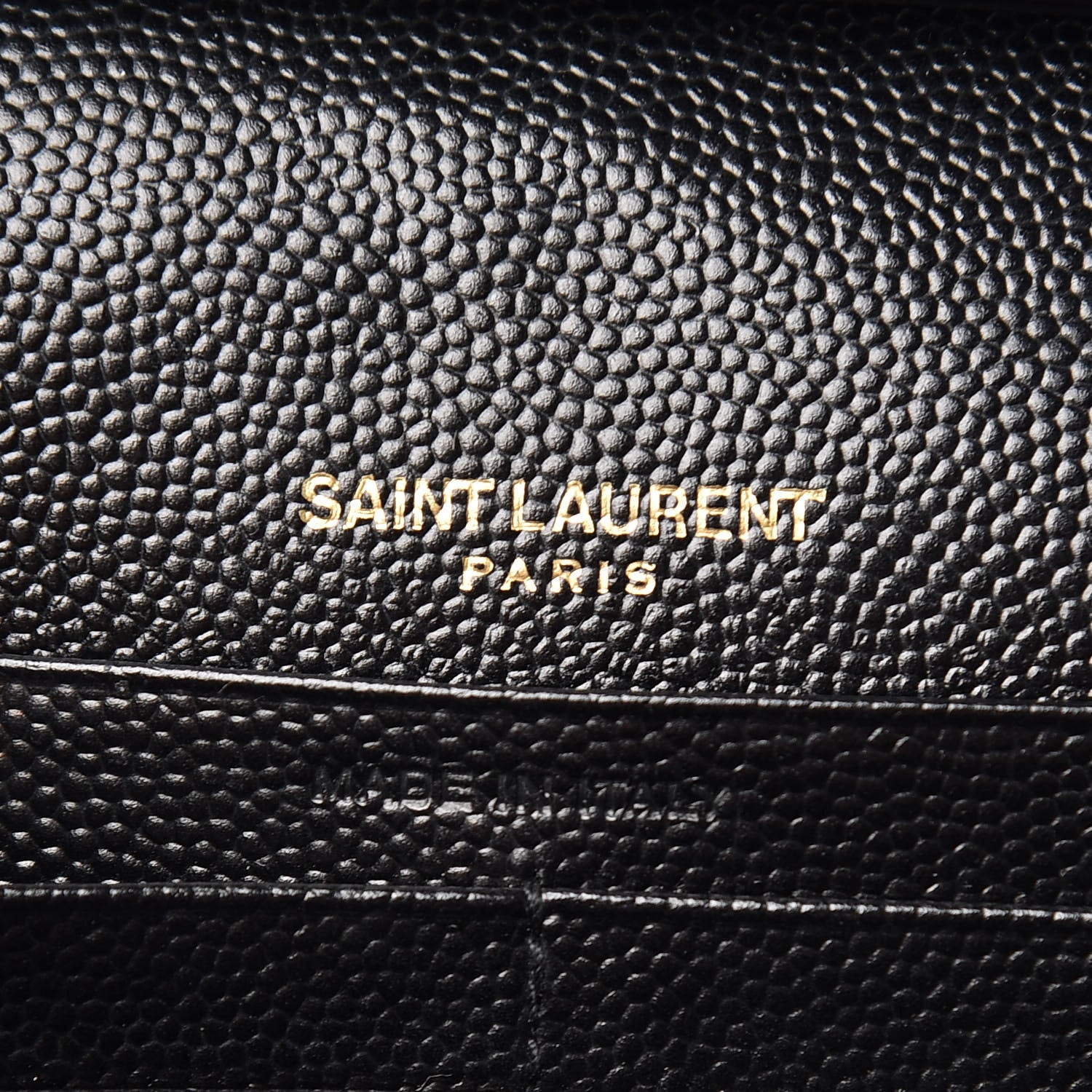 Saint Laurent Grain De Poudre Matelasse Chevron Monogram Chain Wallet Black 8 of 9