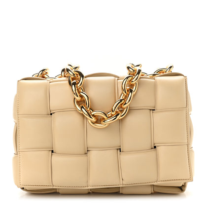 Bottega Veneta Lambskin Maxi Intreccio Padded Chain Cassette Crossbody Bag Porridge 1 of 9