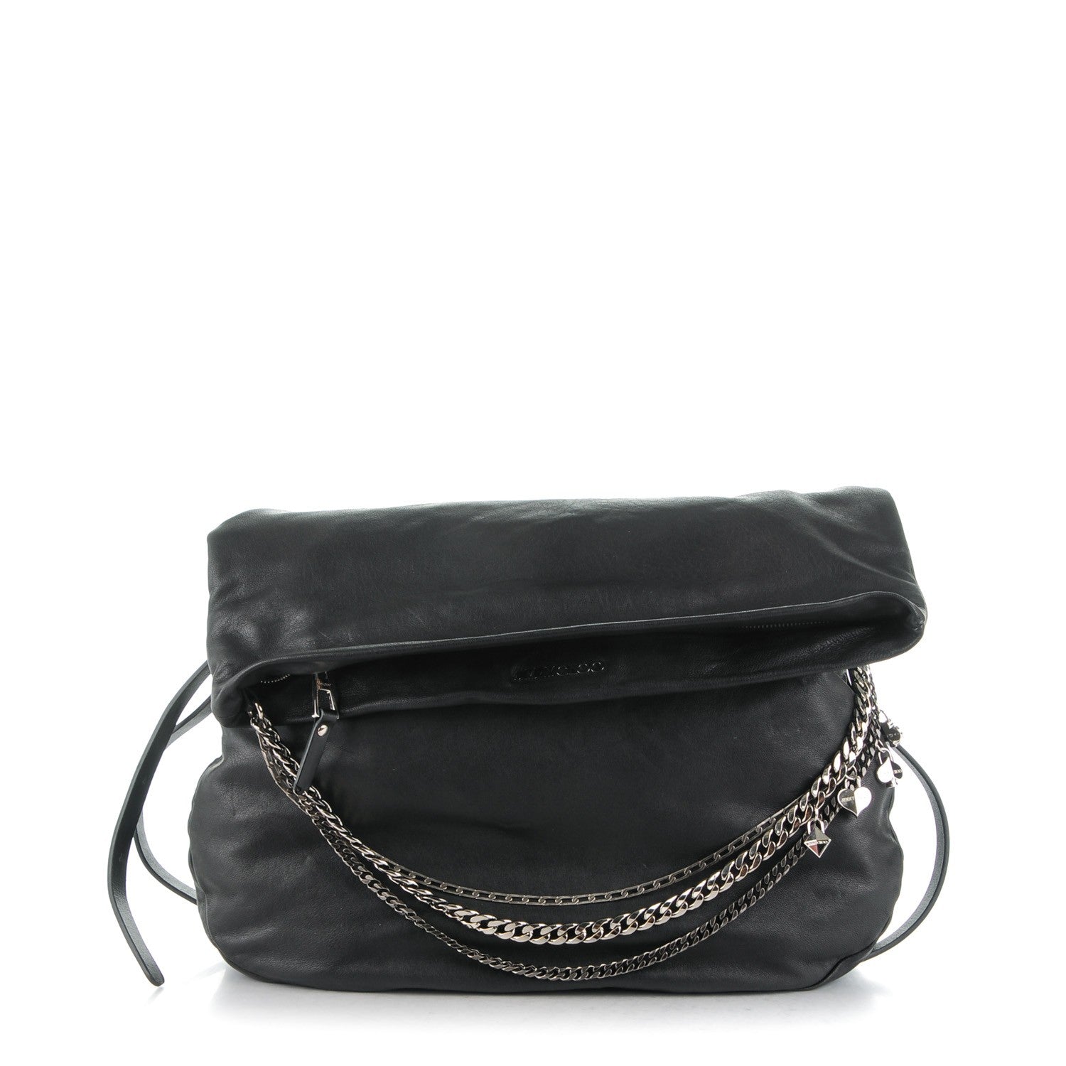 Jimmy Choo Lambskin Large Biker Hobo Black 1 of 9