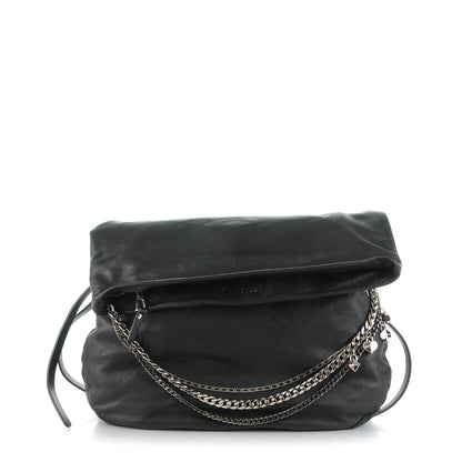 Jimmy Choo Lambskin Large Biker Hobo Black 1 of 9