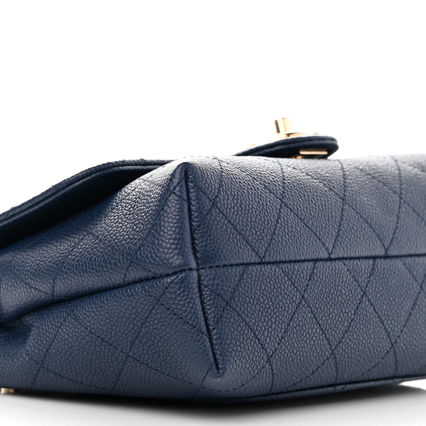 Caviar Quilted Small City Walk Flap Navy Blue