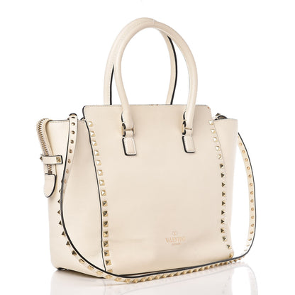 Valentino Garavani Vitello Rockstud Double Handle Tote Ivory 3 of 13