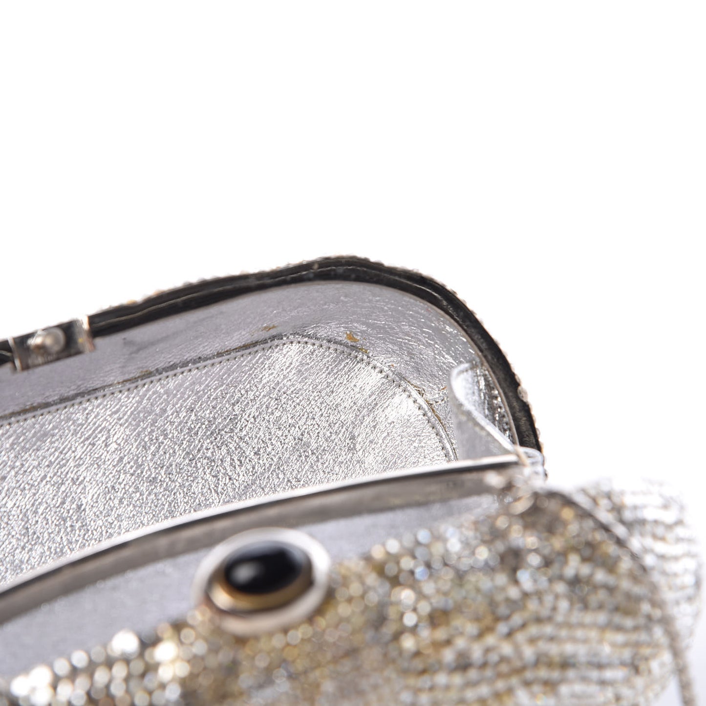 Swarovski Crystal Minaudiere Clutch Silver