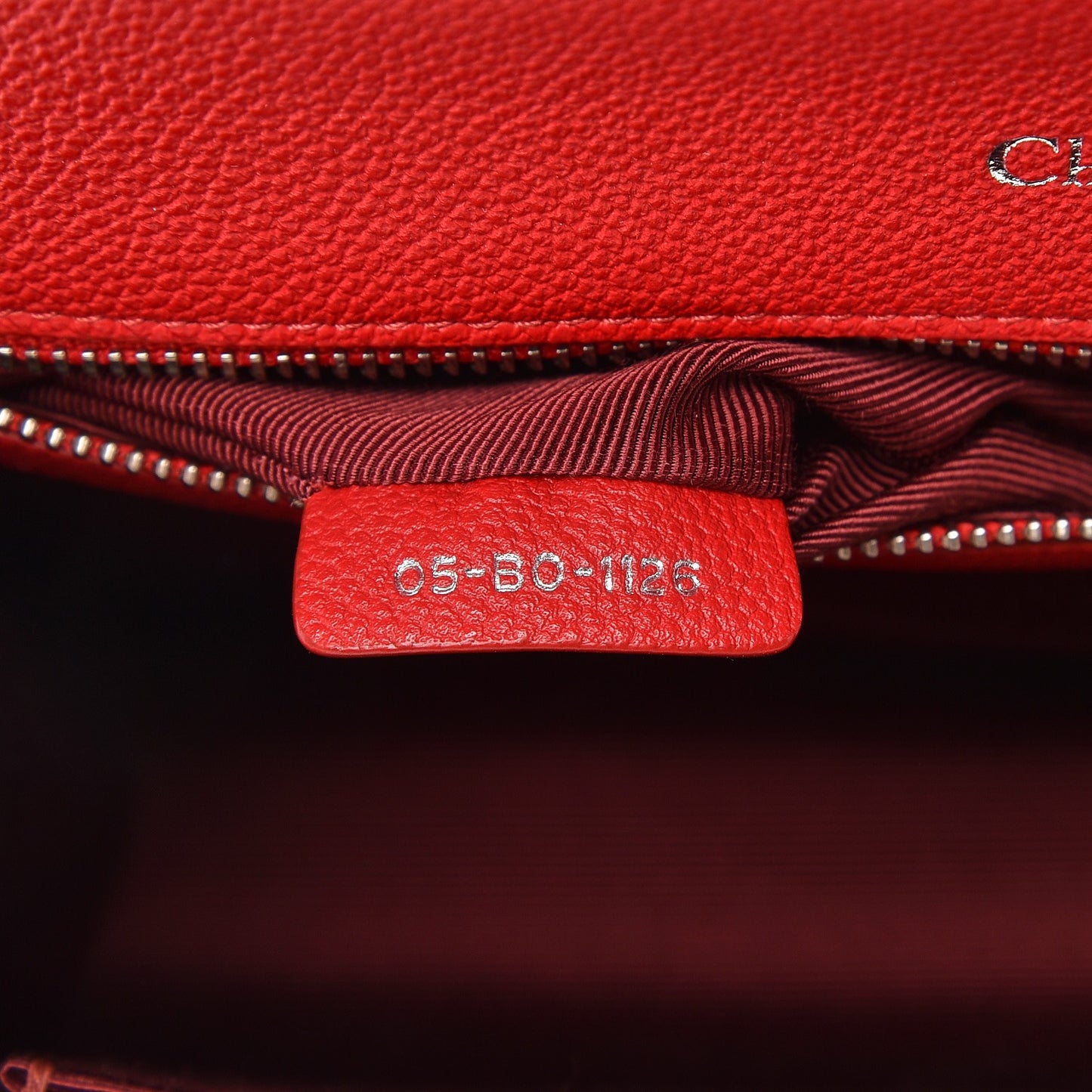 Grained Calfskin Medium Diorama Flap Bag Red