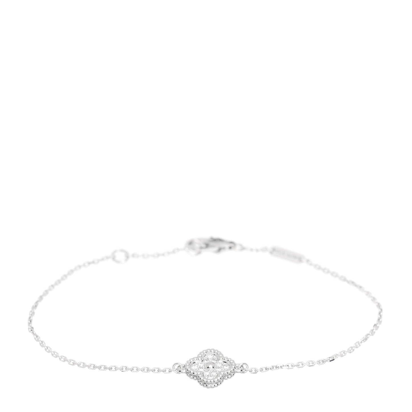 18K White Gold Diamond Sweet Alhambra Bracelet