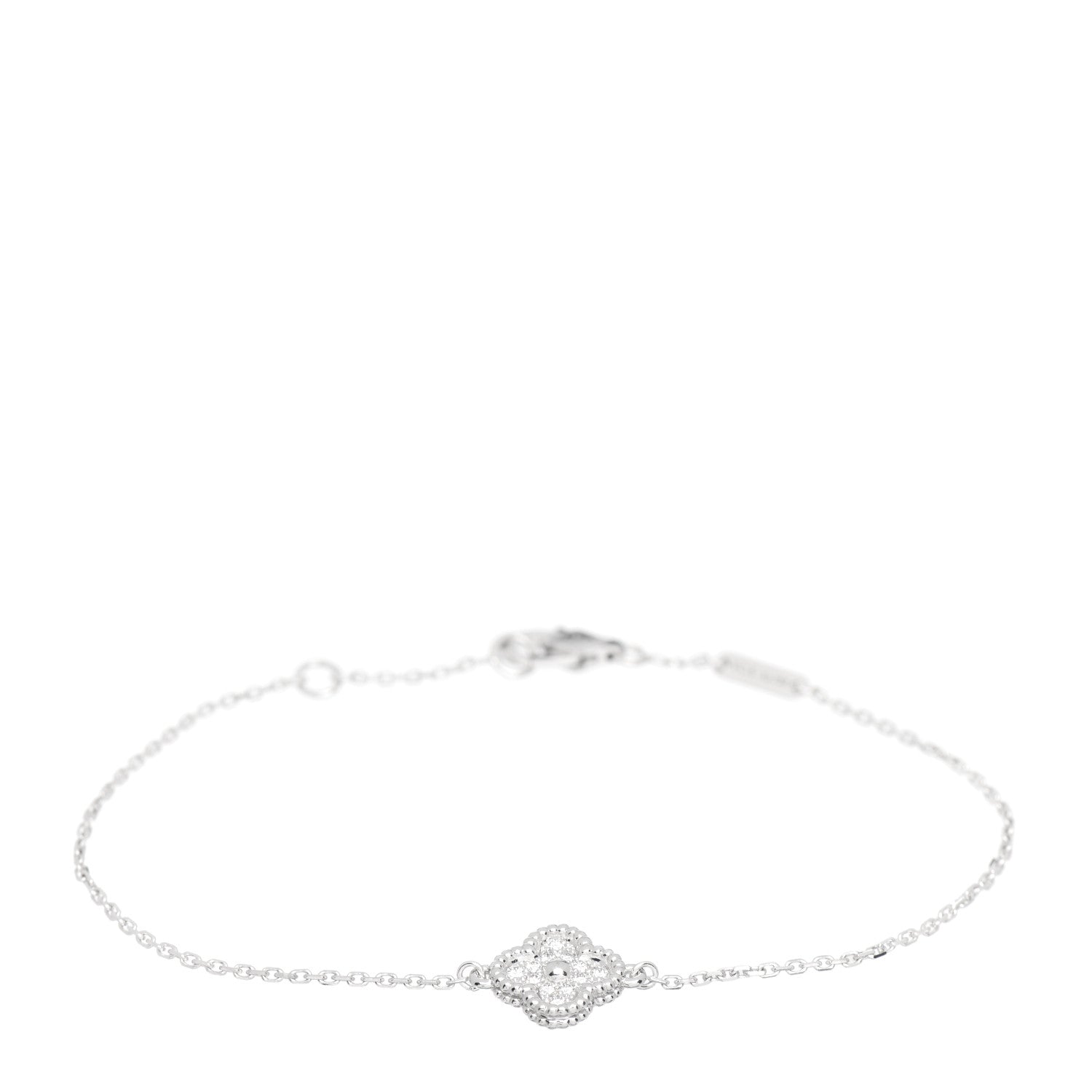 Van Cleef & Arpels 18K White Gold Diamond Sweet Alhambra Bracelet 1 of 4