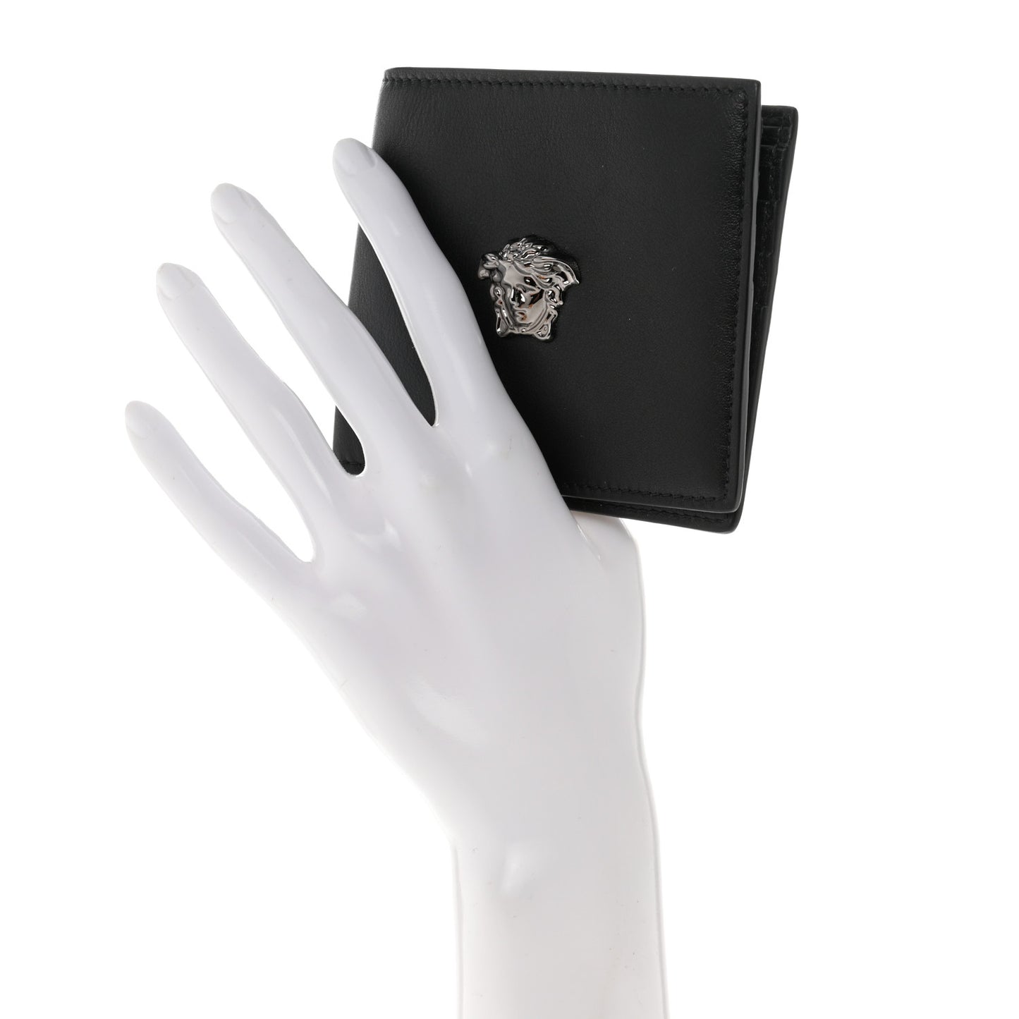 Vitello Medusa Bi-Fold Wallet Black