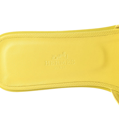 Hermes Epsom Oran Sandals 37.5 Jaune Pollen 7 of 8