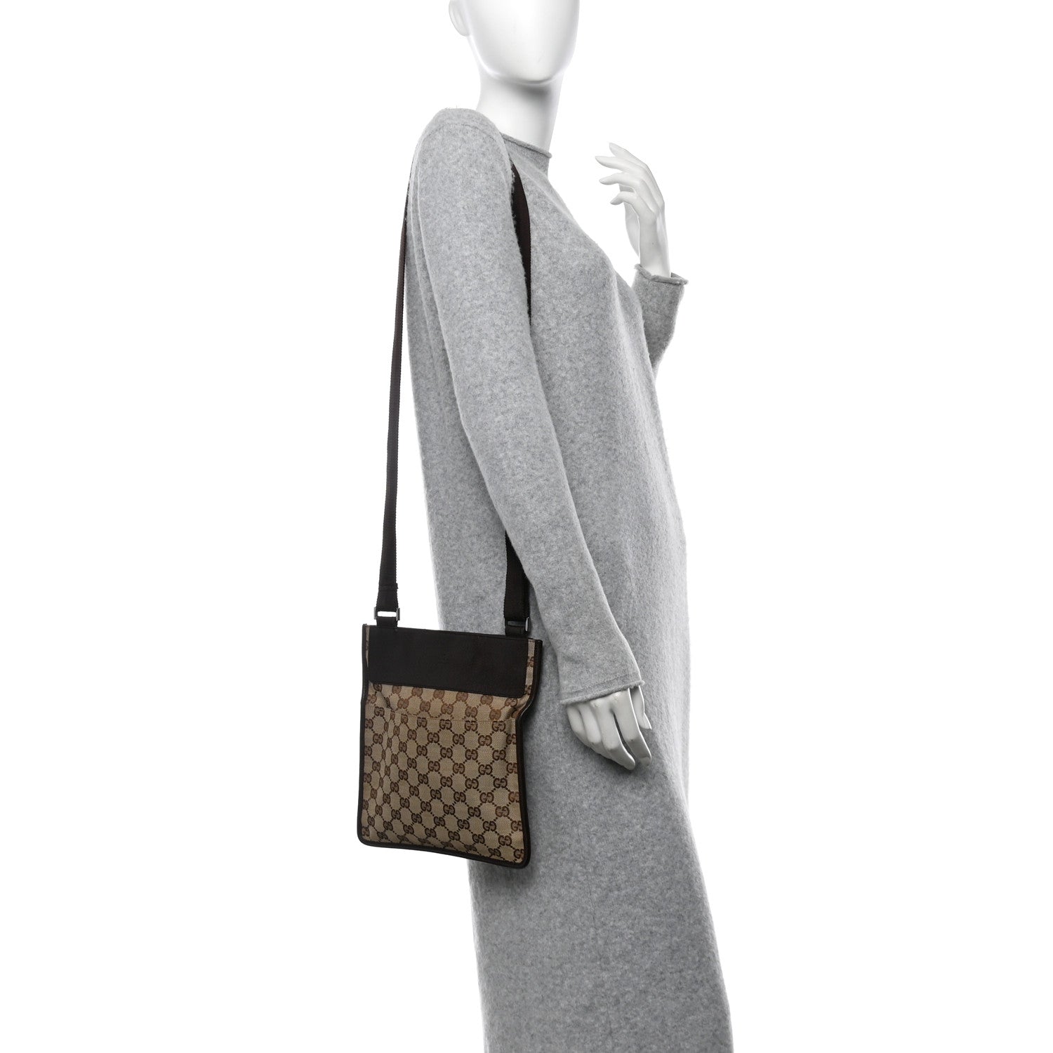 Gucci Monogram Messenger Crossbody Bag Dark Brown 2 of 10