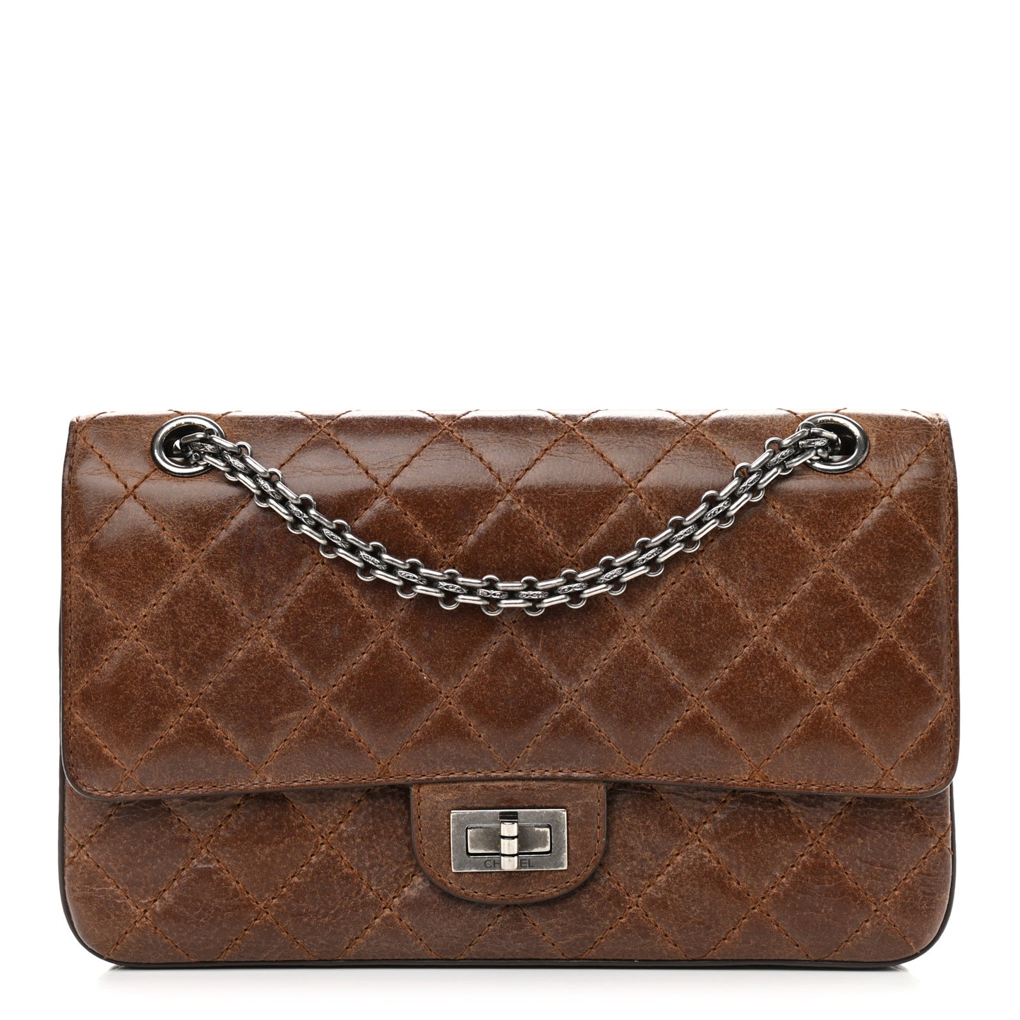 Aged Calfskin Quilted 2.55 Reissue 225 Flap Brown