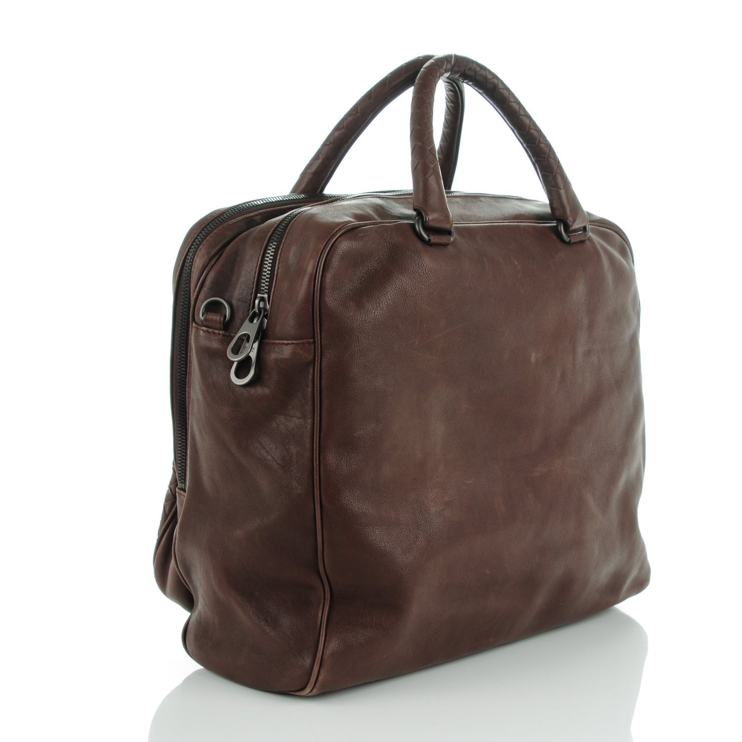 Nappa Intrecciato Business Bag Ebano