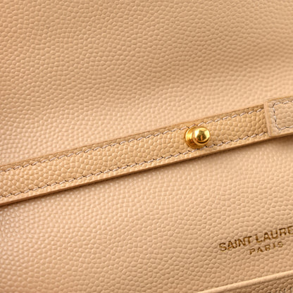 Saint Laurent Grain De Poudre Matelasse Chevron Monogram Chain Wallet Nude Powder 14 of 14