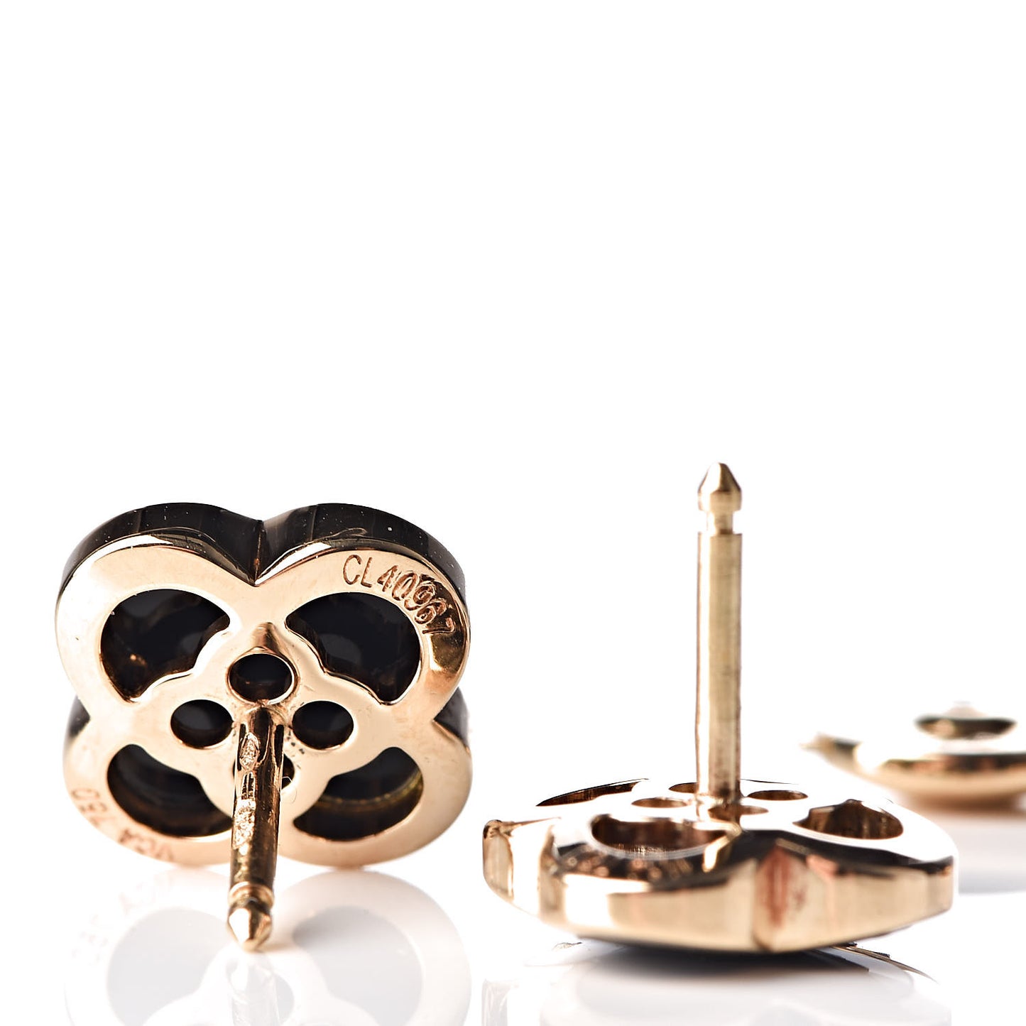 18K Yellow Gold Onyx Pure Alhambra Earrings