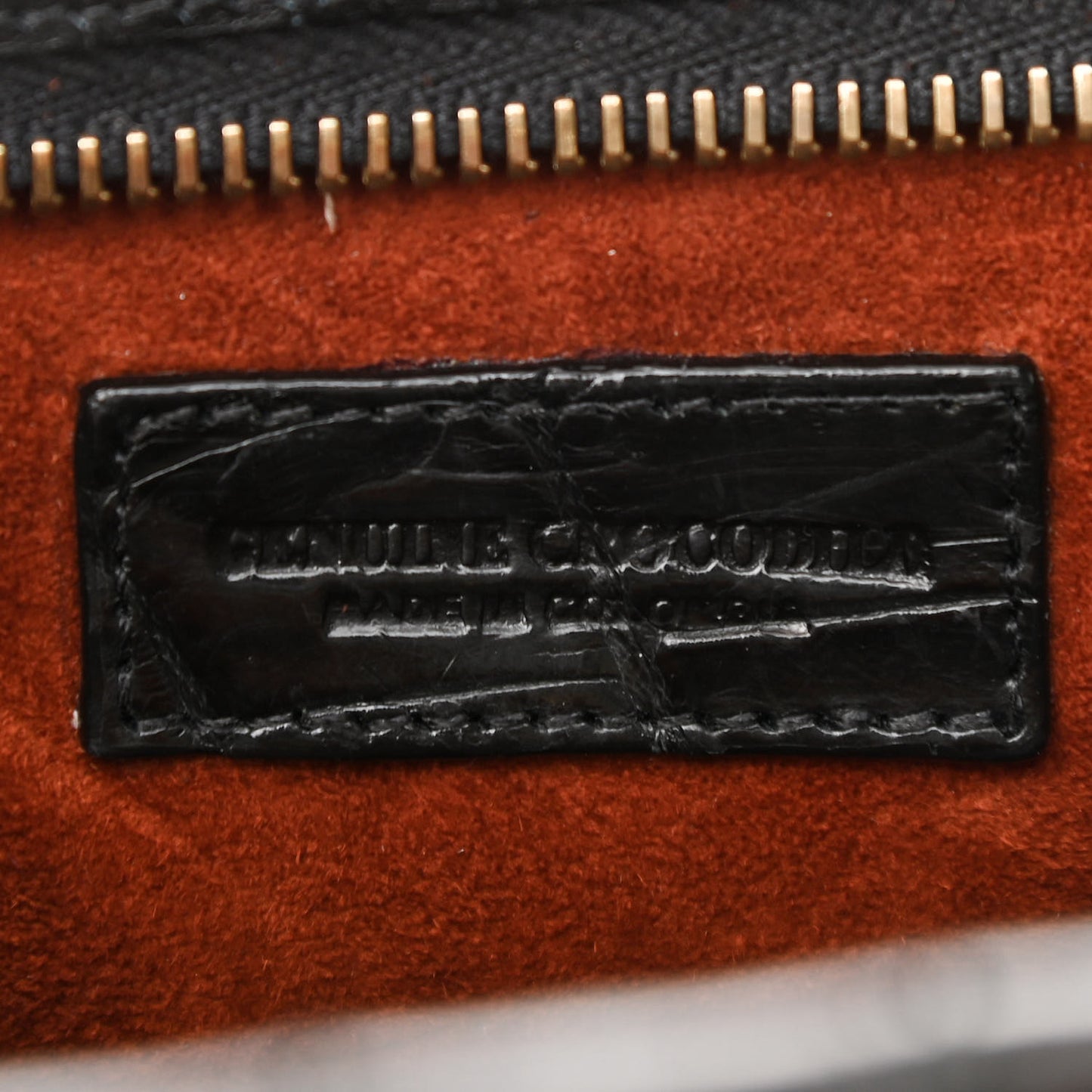 Crocodile Fringe Crossbody Clutch Black