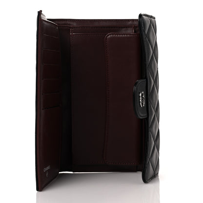 Chanel Lambskin Quilted Large Flap Wallet Black 5 of 11