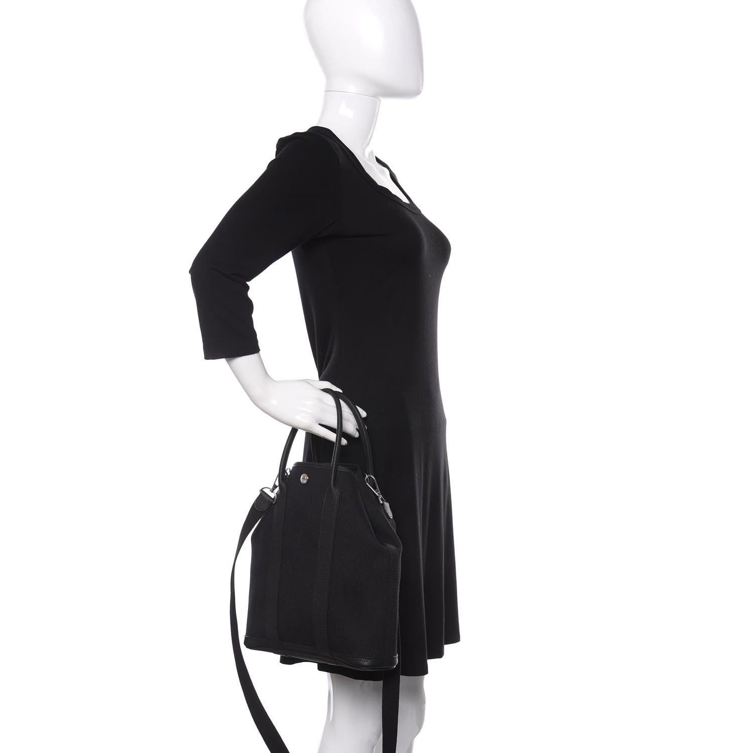 Hermes Toile Militaire Negonda Garden File PM Black 3 of 11