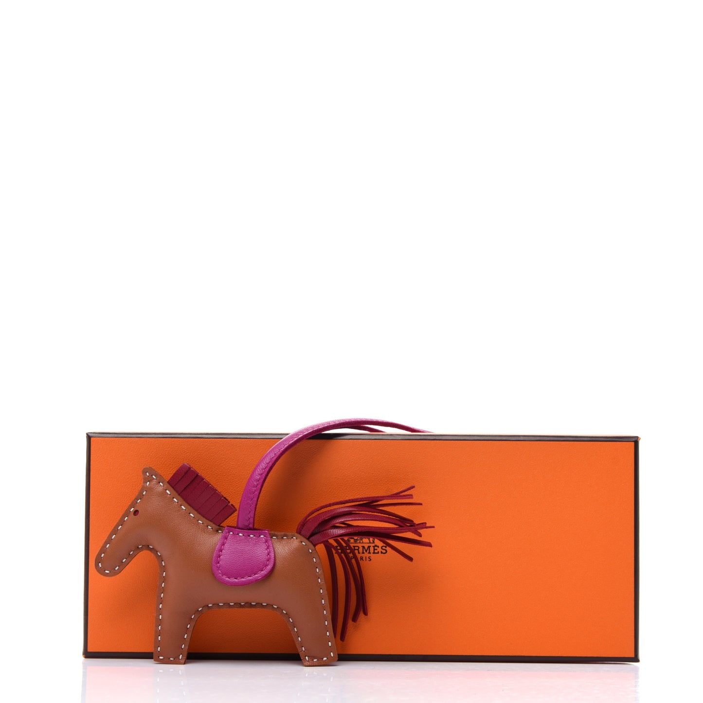 Milo Lambskin Grigri Rodeo Horse Bag Charm PM Gold Rubis Rose Poupre