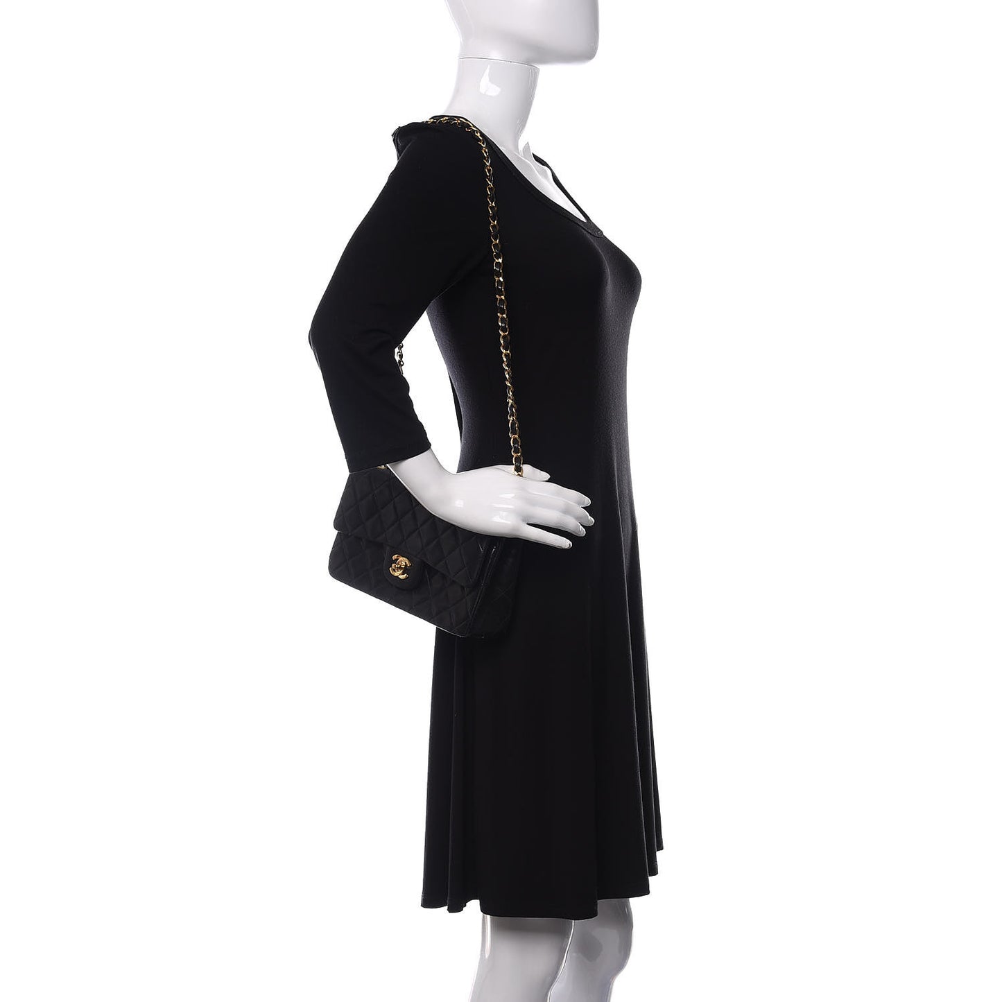 Lambskin Quilted Small Double Flap Black