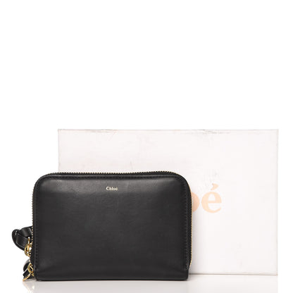 Chloe Lambskin Alphabet Zip Around Compact Wallet Black 9 of 9
