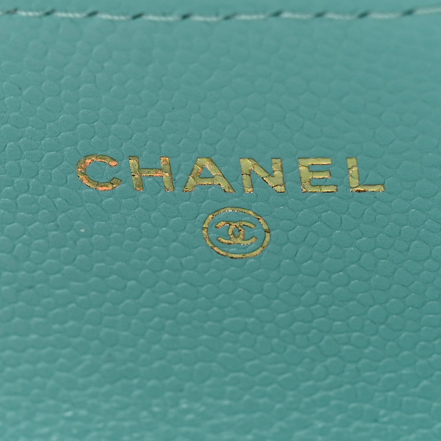 Chanel Caviar Quilted Flap Card Holder Wallet Turquoise 6 of 11