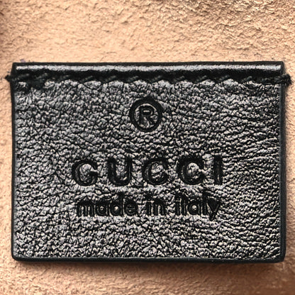 Gucci Azalea Calfskin Matelasse Heart Mini GG Marmont Round Shoulder Bag Black 6 of 10