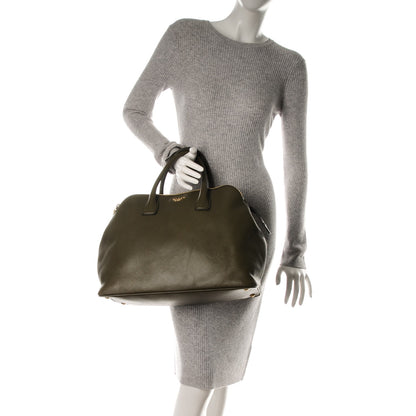 Prada Saffiano Cuir Top Handle Dome Tote Militare 2 of 8