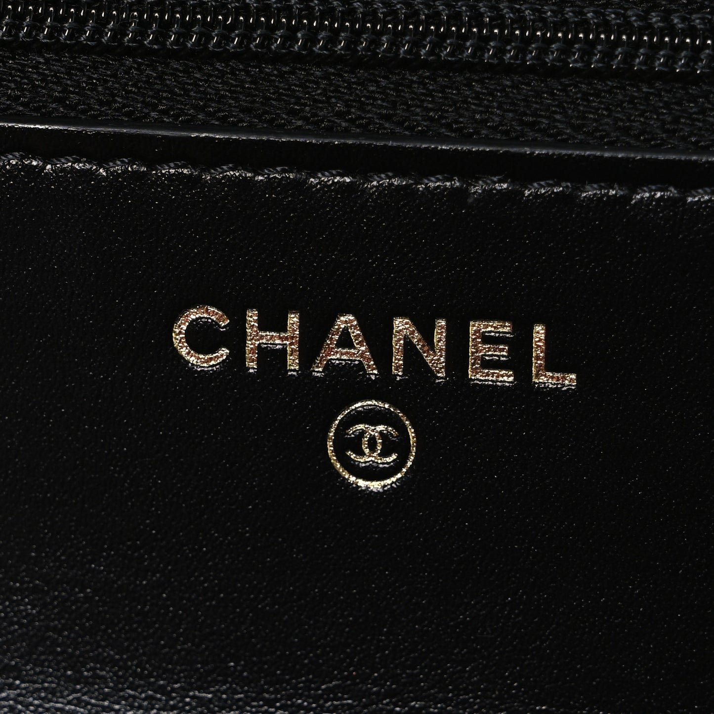 Shiny Calfskin Quilted Metal Top Handle Wallet On Chain WOC Black