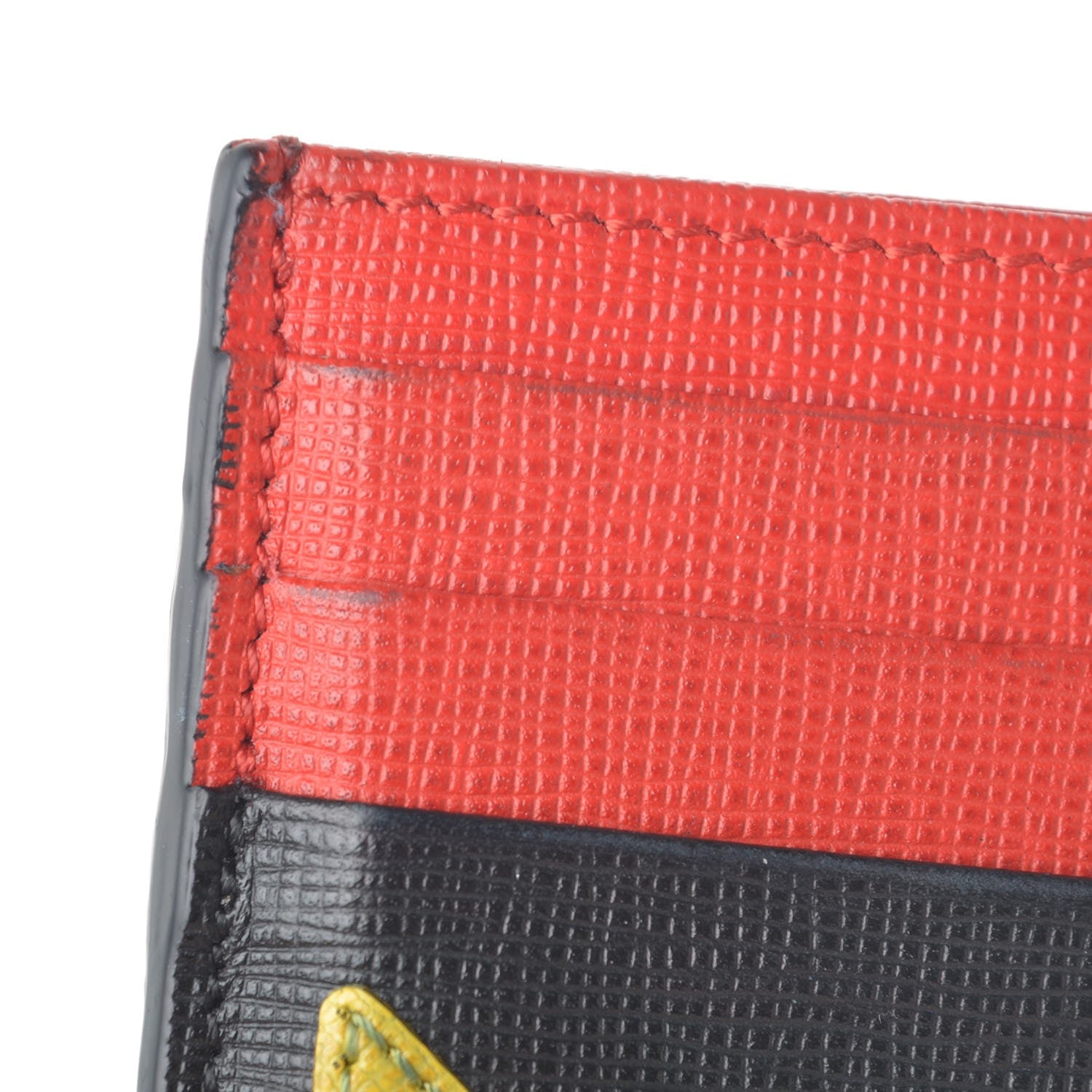Fendi Vitello Elite Monster Eyes Card Holder Black Yellow Red 8 of 14